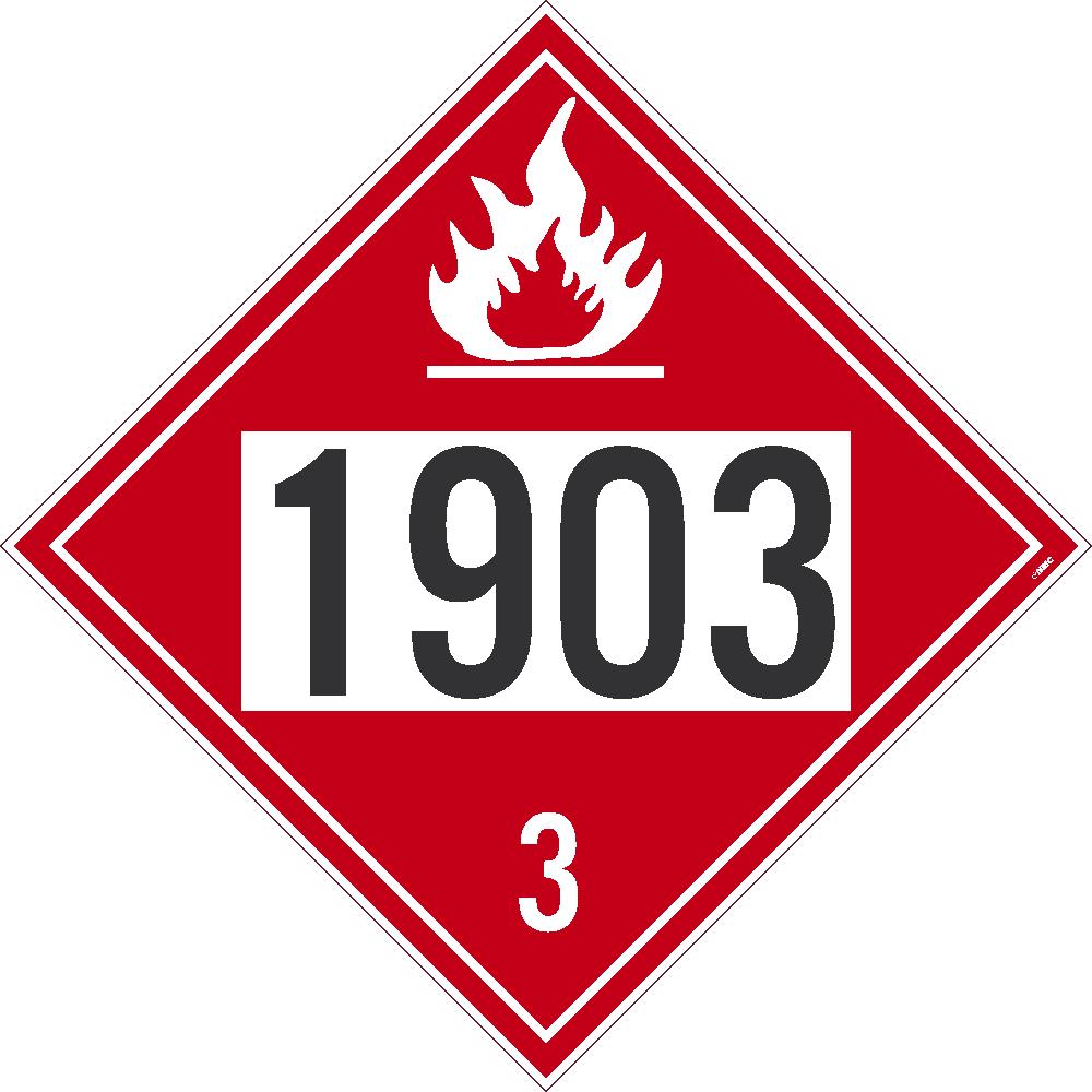Placard, Flammable 1903 3, 10.75X10.75, Removable Ps Vinyl, Pack 50 - DL177BPR50-eSafety Supplies, Inc