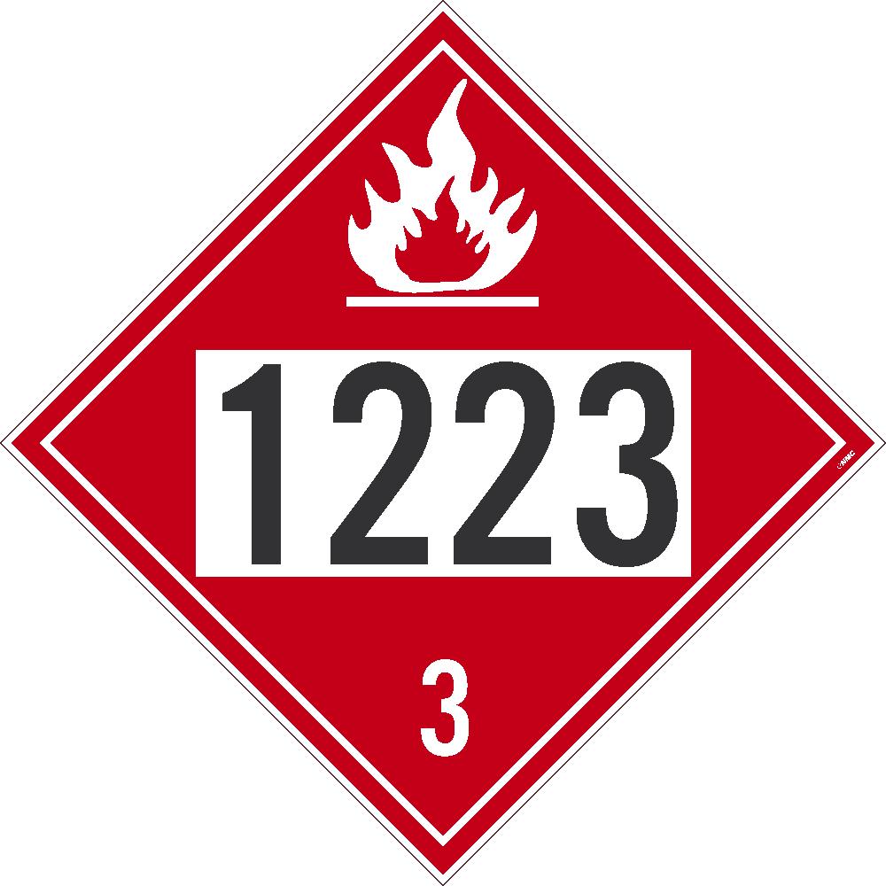 Placard, Flammable 1223 3, 10.75X10.75, Tag Board - DL182TB-eSafety Supplies, Inc