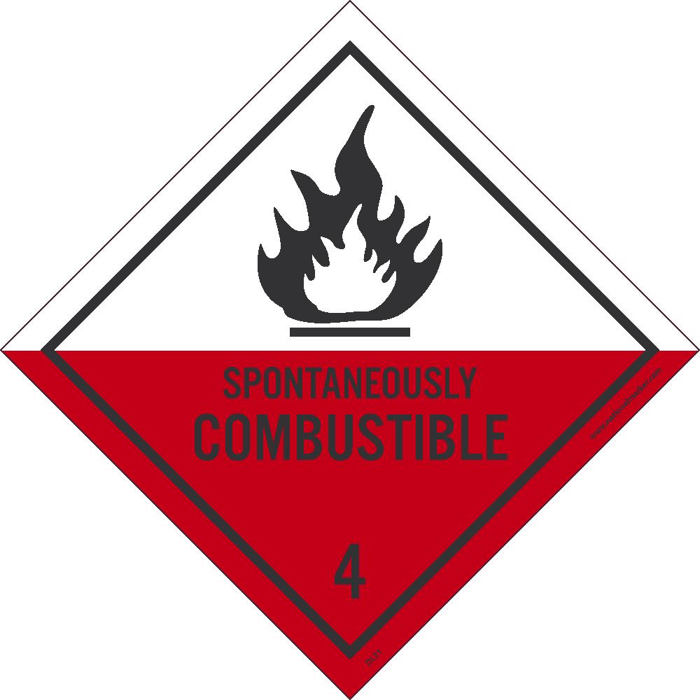 Spontaneously Combustible Label - Roll-eSafety Supplies, Inc