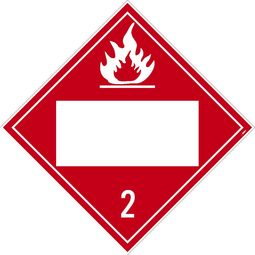 Placard, Flammable Gas 2, Blank, 10.75X10.75, Pressure Sensitive Vinyl .0045, Pack 50 - DL2BP50-eSafety Supplies, Inc