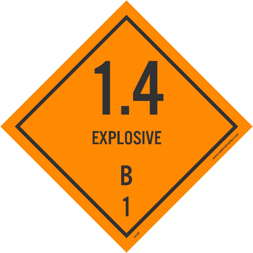 Dot Shipping Labels, 1.4 Explosives 8, 4X4, Ps Vinyl, 25/Pk - DL44AP-eSafety Supplies, Inc