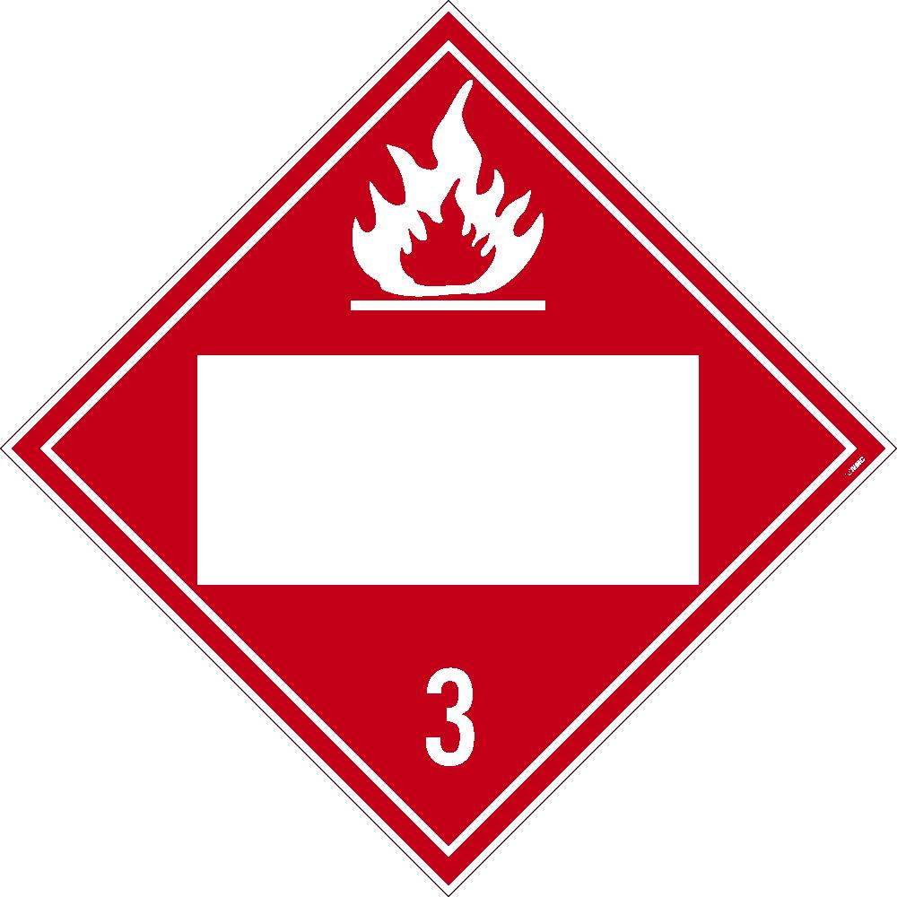 3 Flammable Liquids Blank Placard Sign-eSafety Supplies, Inc