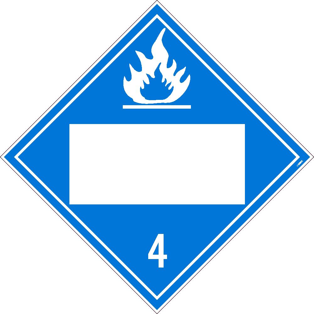 4 Flammable Solids Blank Dot Placard Sign-eSafety Supplies, Inc