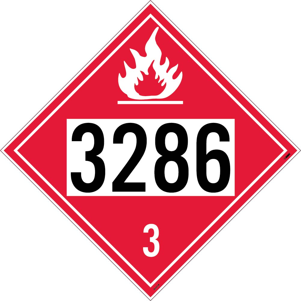 Placard, Four Digit 3286, 10 3/4X10 3/4, Rigid Plastic, Pk50 - DL651R50-eSafety Supplies, Inc