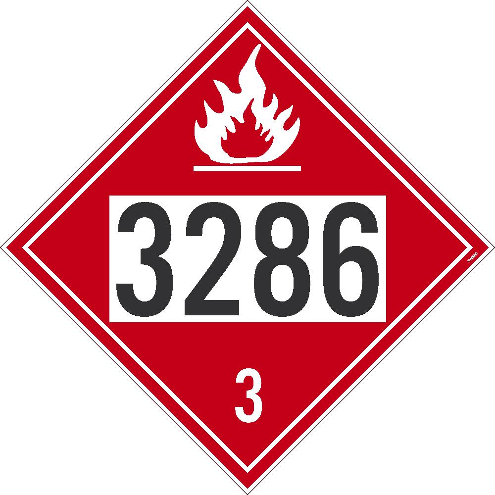 Placard, Flammable 3286 3, 10.75X10.75, Tag Board - DL651TB-eSafety Supplies, Inc