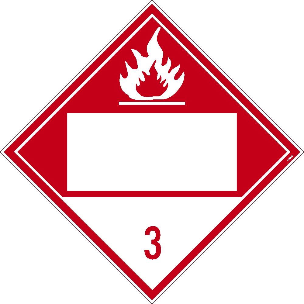 Placard, Flammable 3, Blank, 10.75X10.75, Pvc, Flexible Pvc, .015 Unrippable Vinyl, Pack 10 - DL65BUV10-eSafety Supplies, Inc