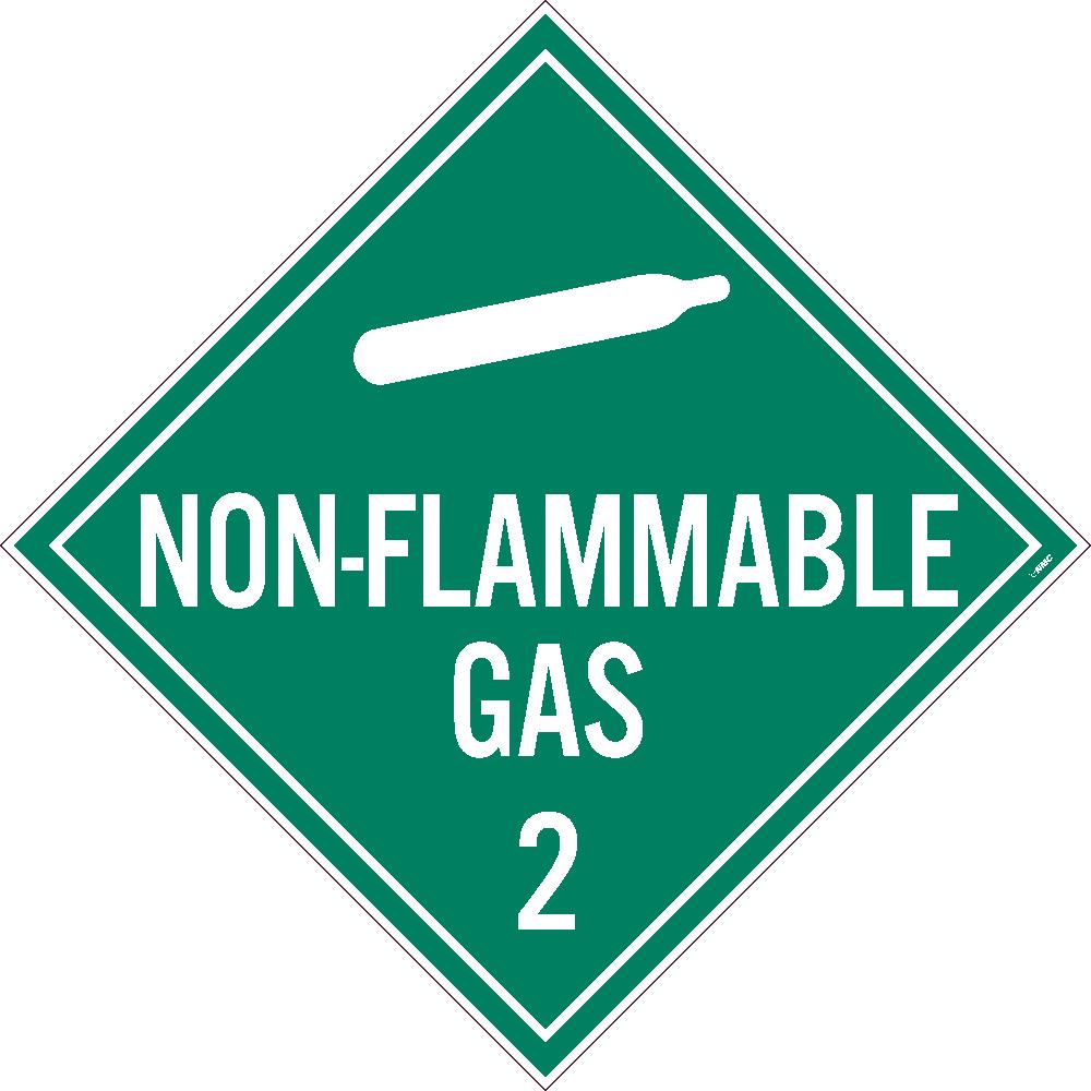 Placard, Non Flammable Gas 2, 10.75X10.75, Pressure Sensitive Vinyl .0045, Pack 25 - DL6P25-eSafety Supplies, Inc