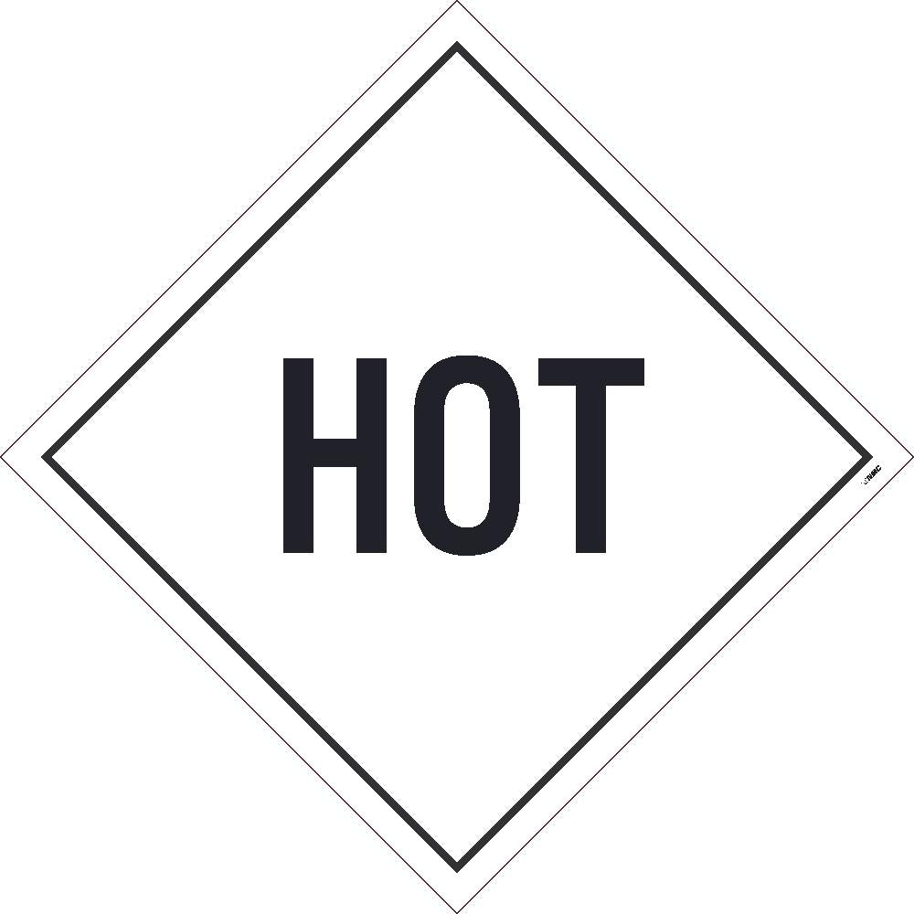 Placard, Hot, 10.75X10.75, Pvc, Flexible Pvc, .015 Unrippable Vinyl, Pack 10 - DL76UV10-eSafety Supplies, Inc