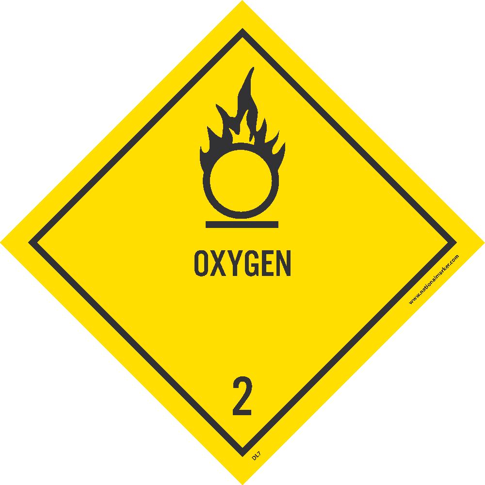 Oxygen 2 Dot Placard Label - Pack of 25-eSafety Supplies, Inc