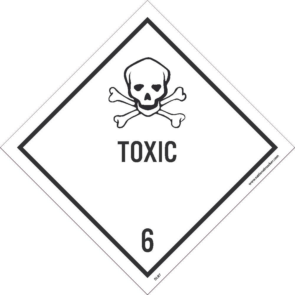 Toxic 6 Dot Placard Label - Pack of 25-eSafety Supplies, Inc