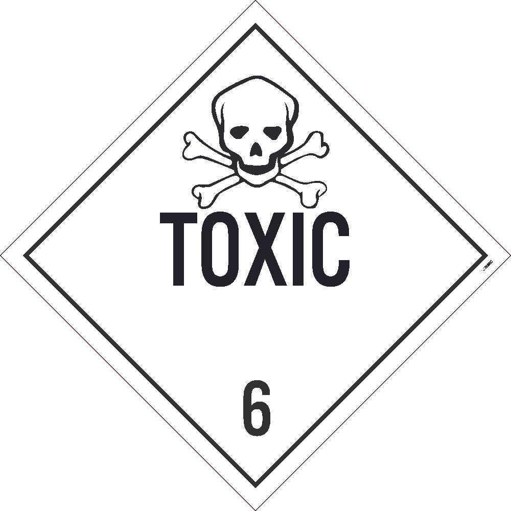Placard, Toxic 6, 10.75X10.75, Removable Ps Vinyl, Pack 25 - DL87PR25-eSafety Supplies, Inc