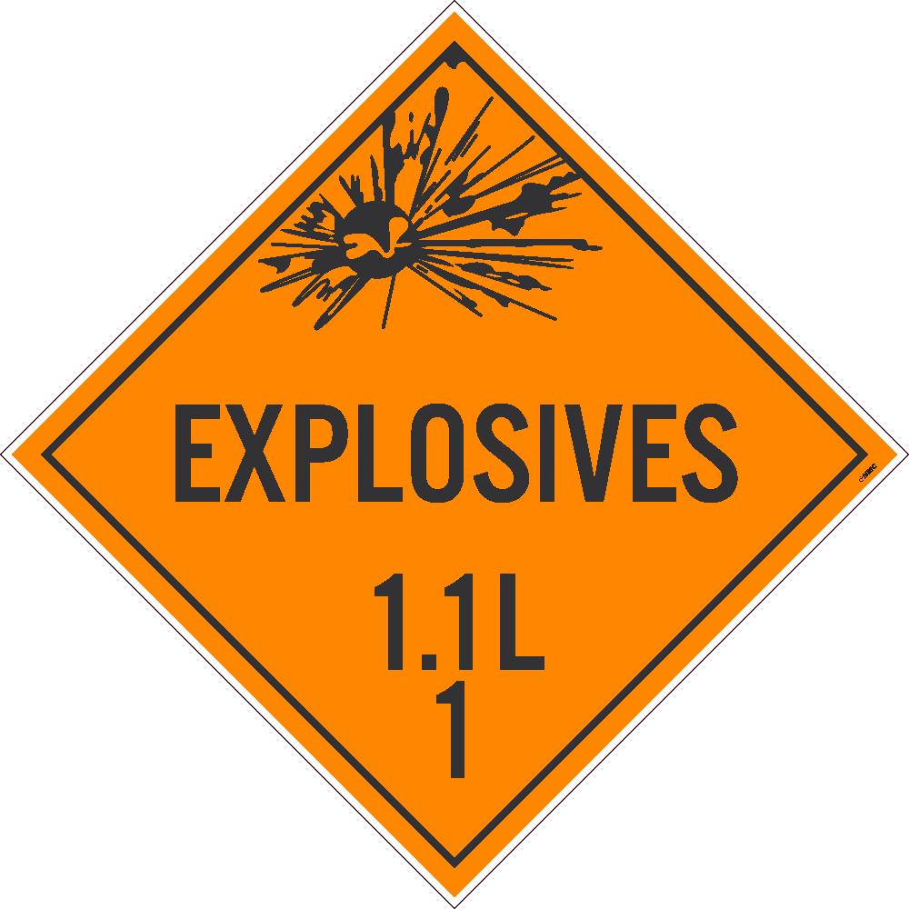 Explosives 1.1L 1 Dot Placard Sign-eSafety Supplies, Inc