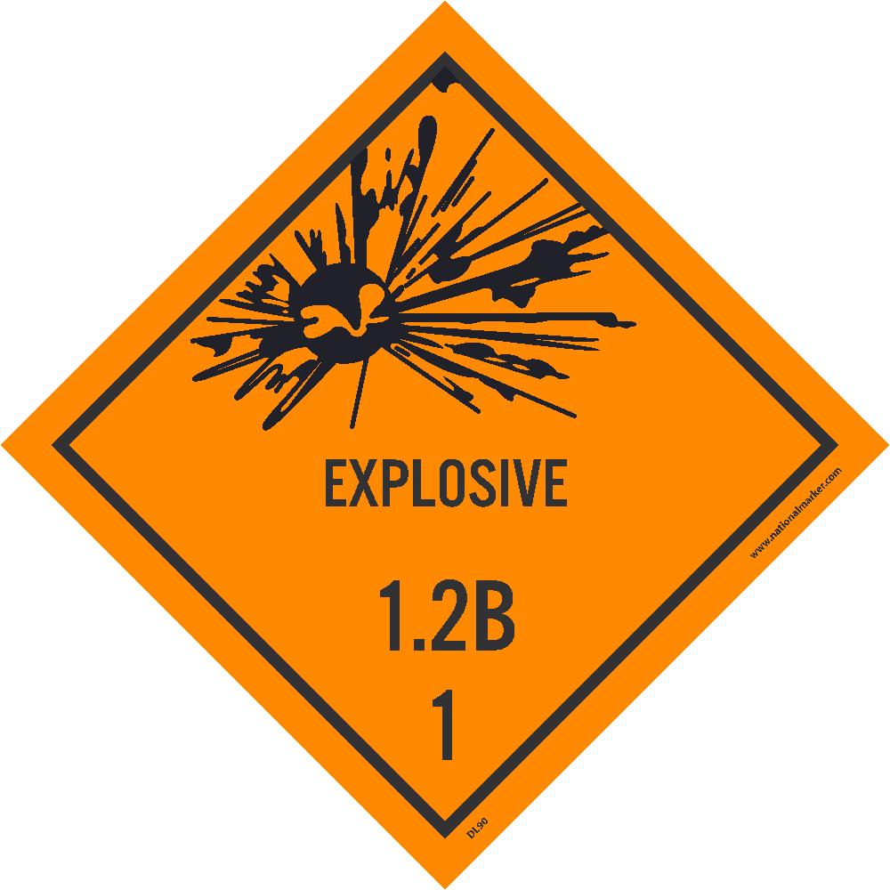 Explosives 1.2B 1 Dot Placard Label - Roll-eSafety Supplies, Inc