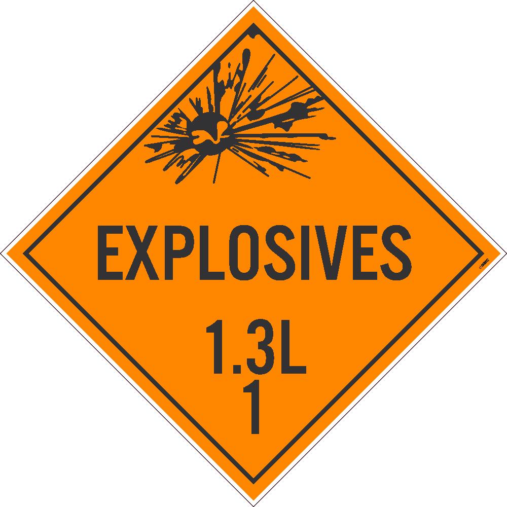 Explosives 1.3L 1 Dot Placard Sign-eSafety Supplies, Inc