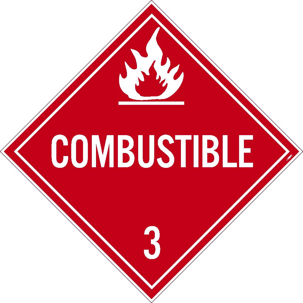 Placard, Combustible 3, 10.75X10.75, Tag Board - DL9TB-eSafety Supplies, Inc