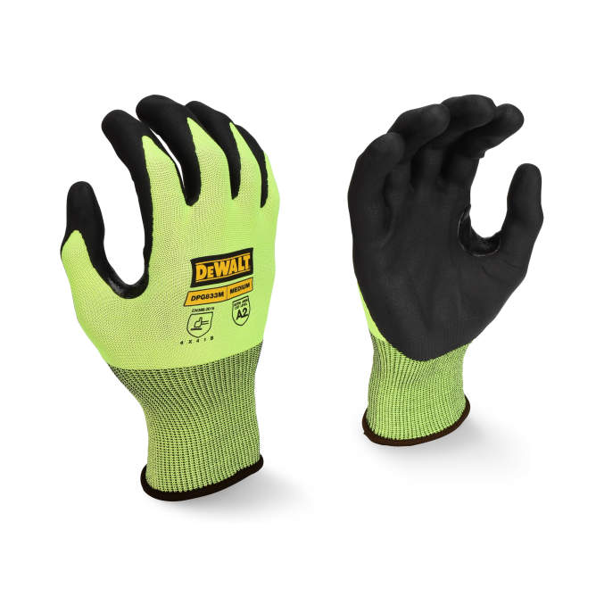 DEWALT DPG833 Hi-Vis HPPE Cut Touchscreen Glove