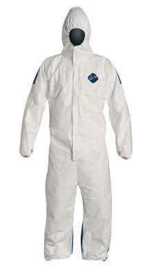 DuPont 2X White Safespec 2.0 5.7 mil Tyvek Dual Disposable Coveralls With Storm Flap Over Front Zipper Closure, Thumb Loops And Elastic Waist-eSafety Supplies, Inc