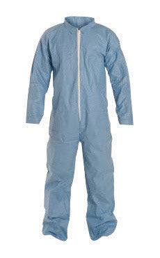 DuPont X-Large Blue Safespec 2.0 Tempro Disposable Water And Flame Resistant Coveralls With Front Zipper Closure, Laydown Collar, Open Wrists, Open Ankles And Set Sleeves-eSafety Supplies, Inc