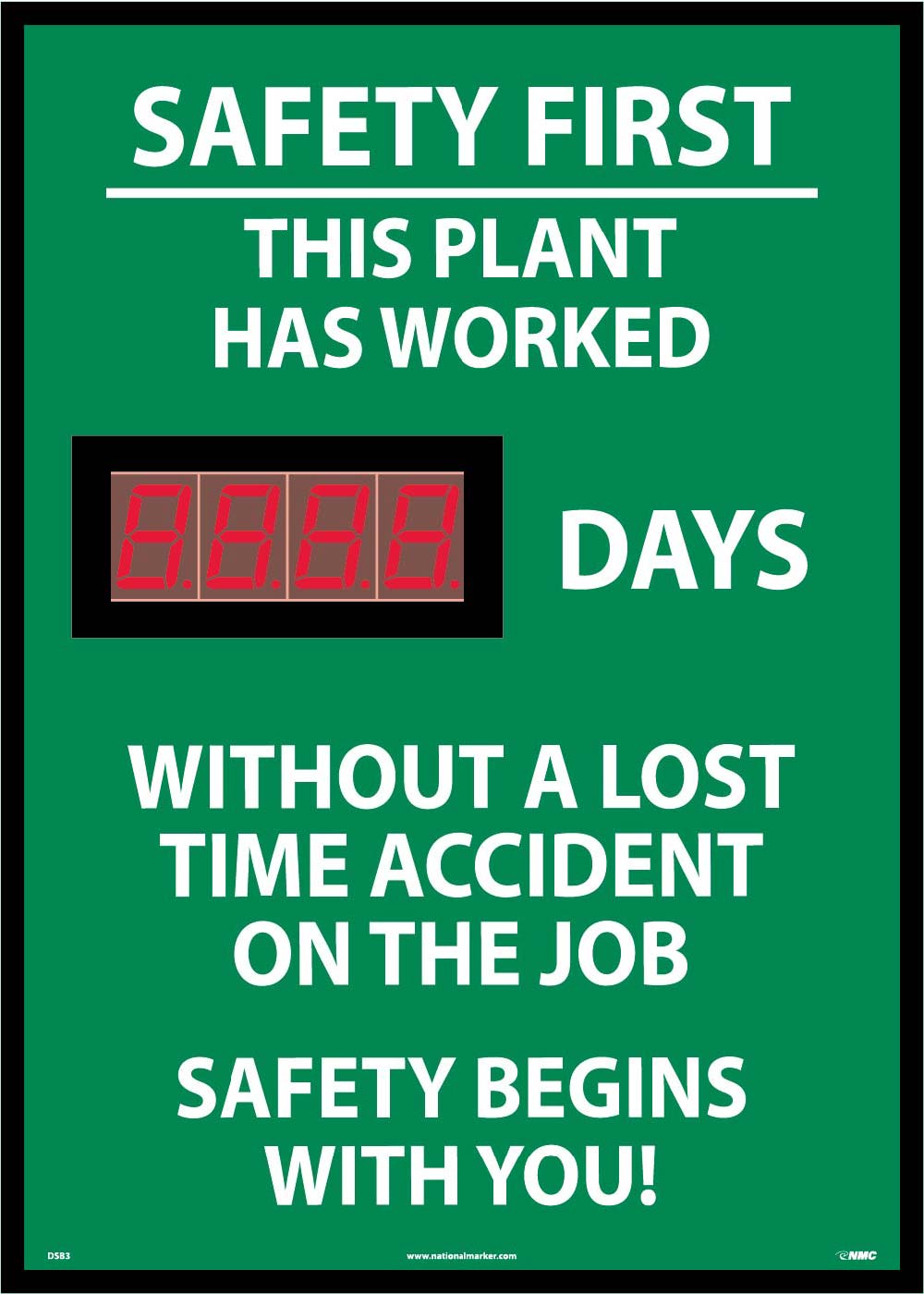 Safety First This Plant Has Worked Digital Scoreboard-eSafety Supplies, Inc