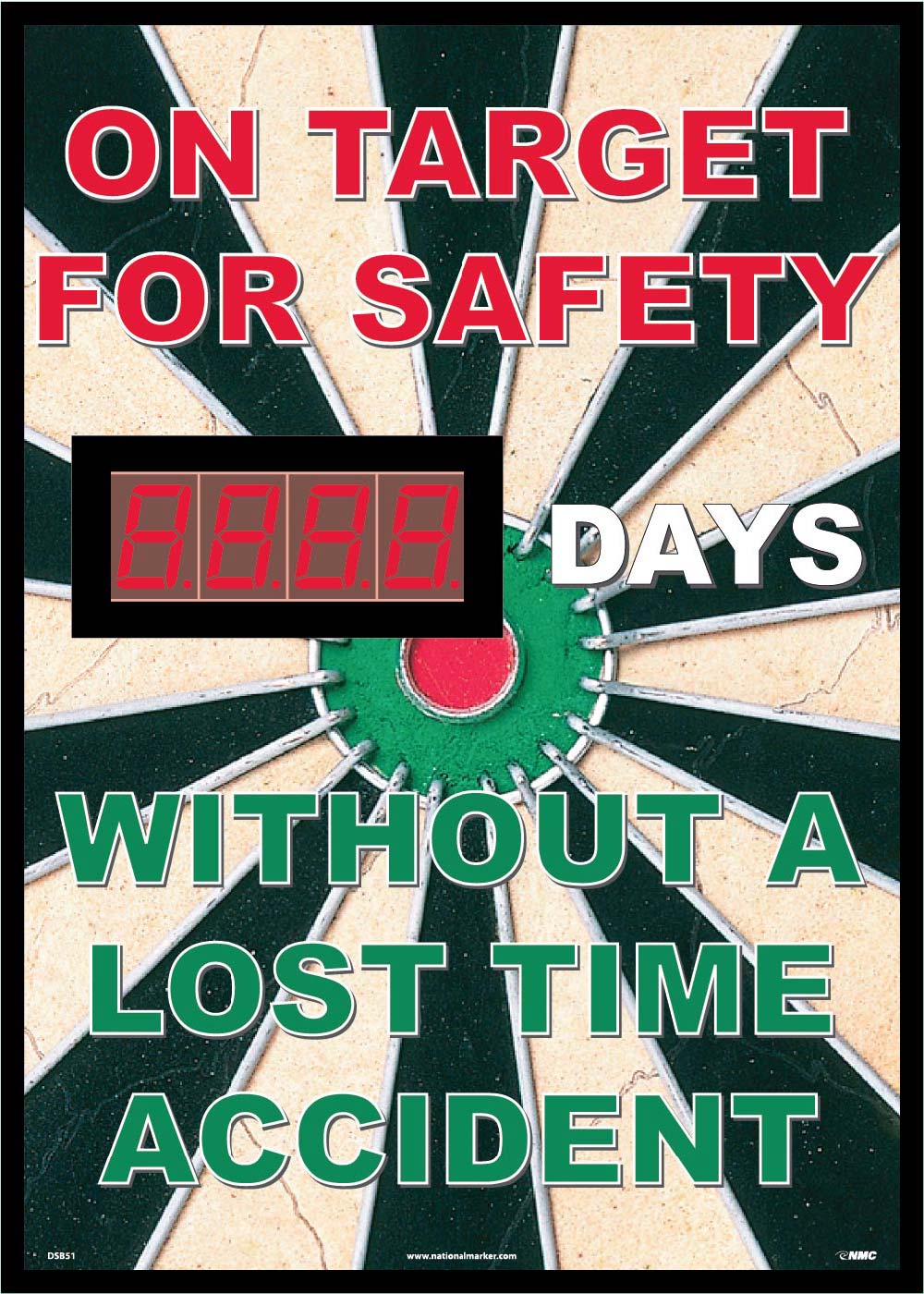 On Target For Safety Days Without A Lost Time Accident Scoreboard-eSafety Supplies, Inc