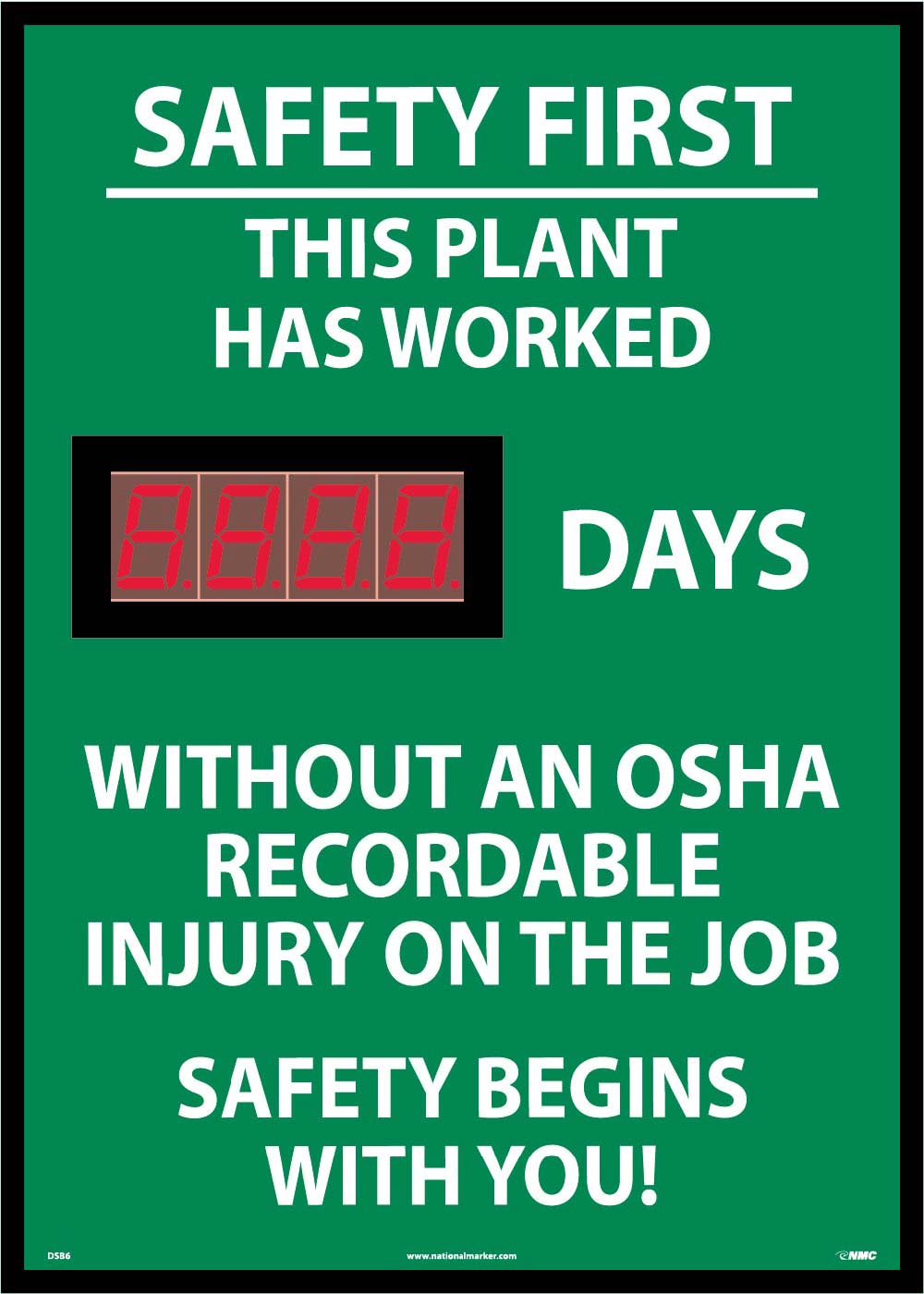Safety First This Plant Has Worked Digital Scoreboard-eSafety Supplies, Inc