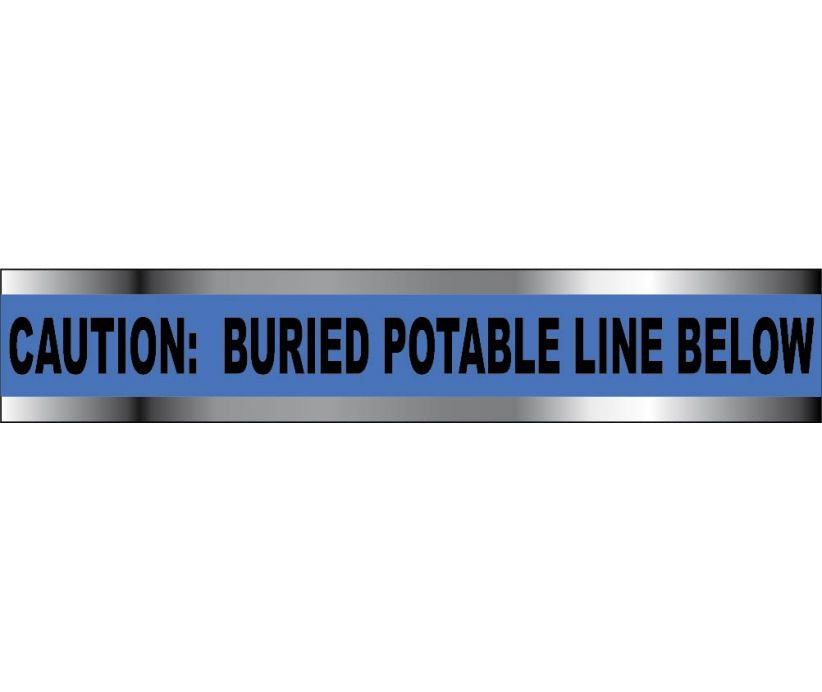 Caution: Buried Potable Water Line Below Defender Detectable Warning Tape - Roll-eSafety Supplies, Inc