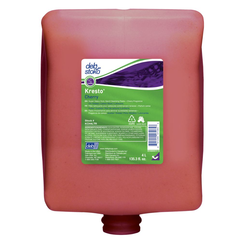 Deb 4 Liter Refill Red Kresto Scented Hand Cleaner (4 Hand Cleaners - Pack)-eSafety Supplies, Inc