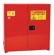 Eagle 60 Gallon Red 18 Gauge Steel Safety Storage Cabinet With Manual Close Doors, Shelves, Warning Labels And 3-Point Latch System-eSafety Supplies, Inc