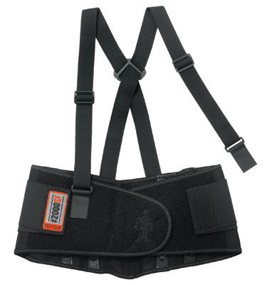 Ergodyne 2X Black ProFlex 2000SF 840D Spandex High Performance V-Shaped Design Back Support With Two-Stage Closure, Sticky Fingers Stays And Detachable Suspenders
