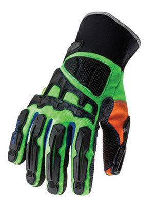 Ergodyne Large Hi-Viz Lime ProFlex 925FWP 3M Thinsulate And Hipora Lined PVC Dorsal Impact Reducing Cold Weather Gloves With Contoured Neoprene Cuff, Reinforced Kevlar Palm Stitching, PVC on Palm And Fingers,-eSafety Supplies, Inc