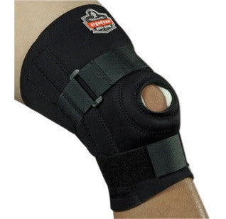 Ergodyne X-Large Black ProFlex 620 Neoprene Ambidextrous Knee Sleeve With 2" Hook And Loop Closure, Anterior Pad, Open Patella,  Lateral And  Medial Spiral Stays
