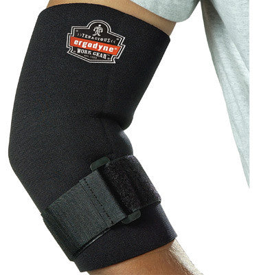 Ergodyne Large Black ProFlex 655 Neoprene Ambidextrous Elbow Sleeve With Hook And Loop Closure And Adjustable Cinch Strap-eSafety Supplies, Inc