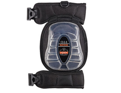 Ergodyne Black ProFlex 344 Injeted Gel PU Foam Broad Cap Knee Pad With  Elastic Buckle Straps
