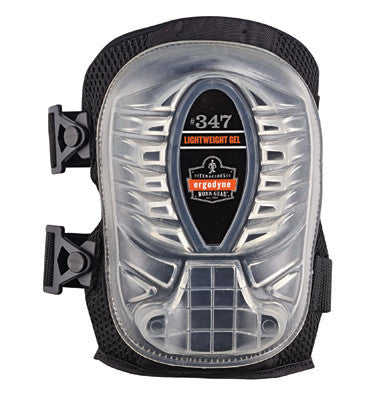 Ergodyne Black ProFlex 347 Gel EVA Foam Lightweight Knee Pad With Velcro Closure, Long Cap And Elastic Straps