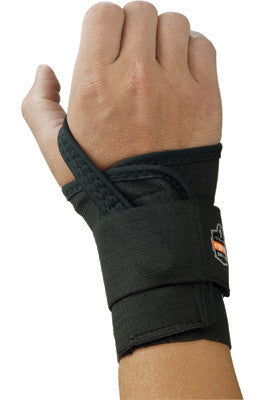 Ergodyne Small Black ProFlex 4000 Elastic Single Strap Left Hand Wrist Support With Two-Stage Hook And Loop Closure And Open-Center Stay-eSafety Supplies, Inc