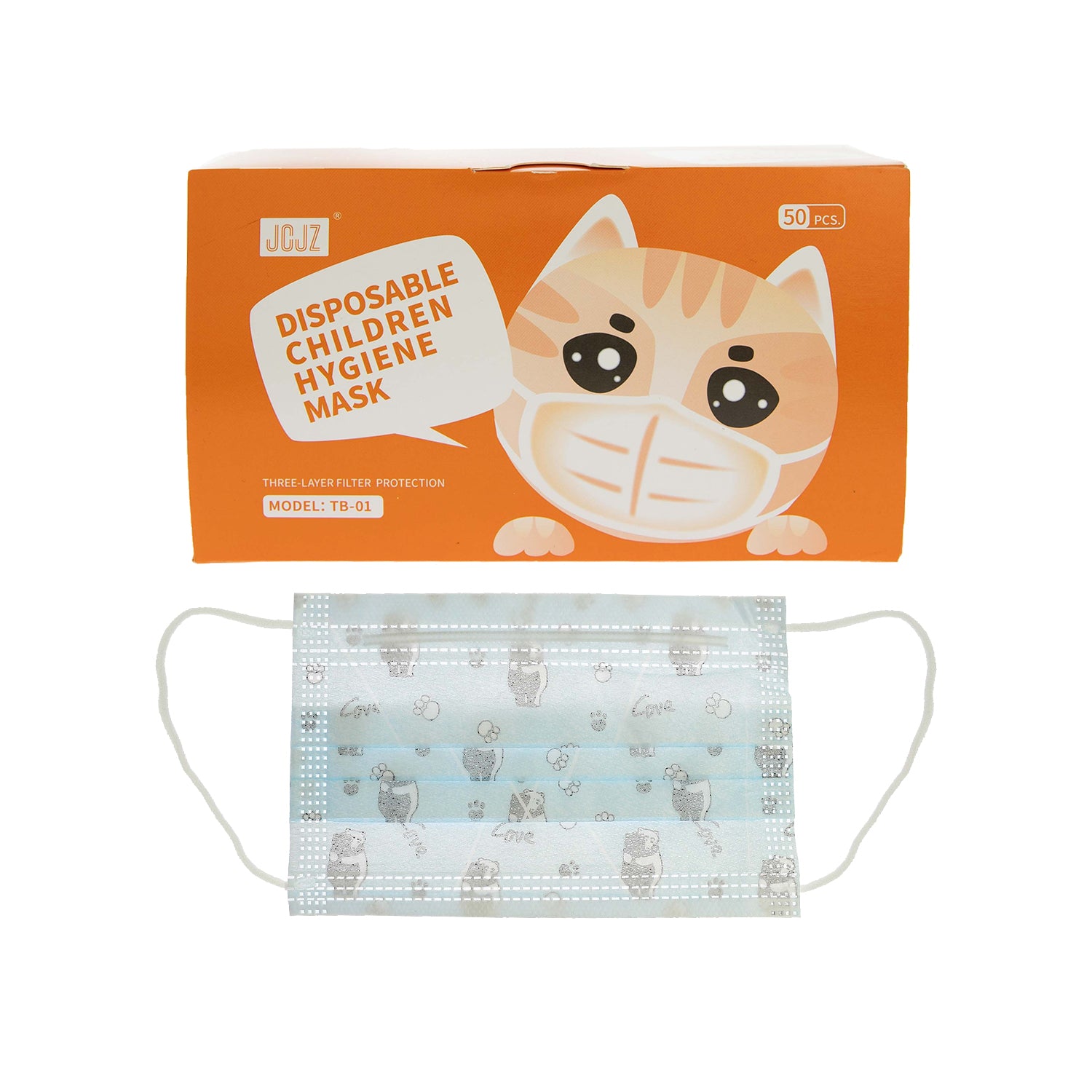 3-Ply Disposable Children Hygiene Mask, Kids Mask, 50 PCS - BOX - BLUE-eSafety Supplies, Inc