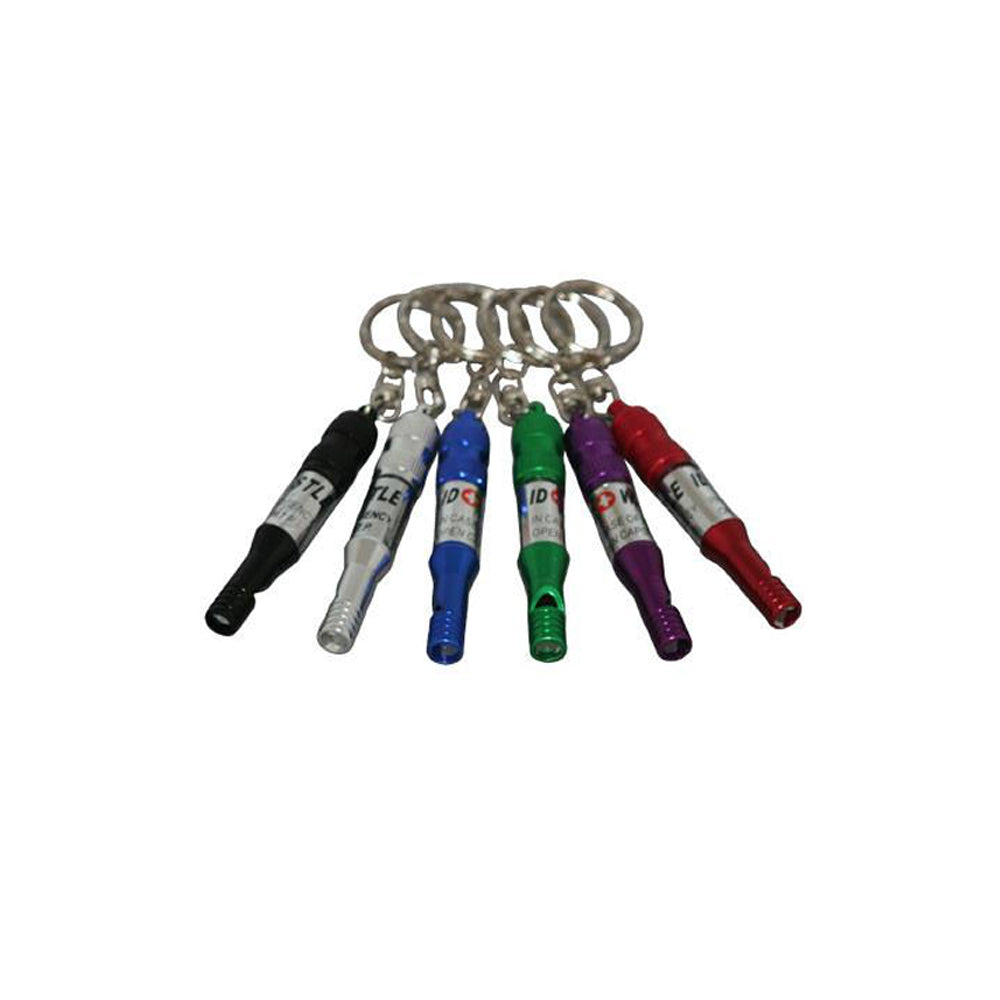 Emergency Whistle & Id Holder w/Keychain