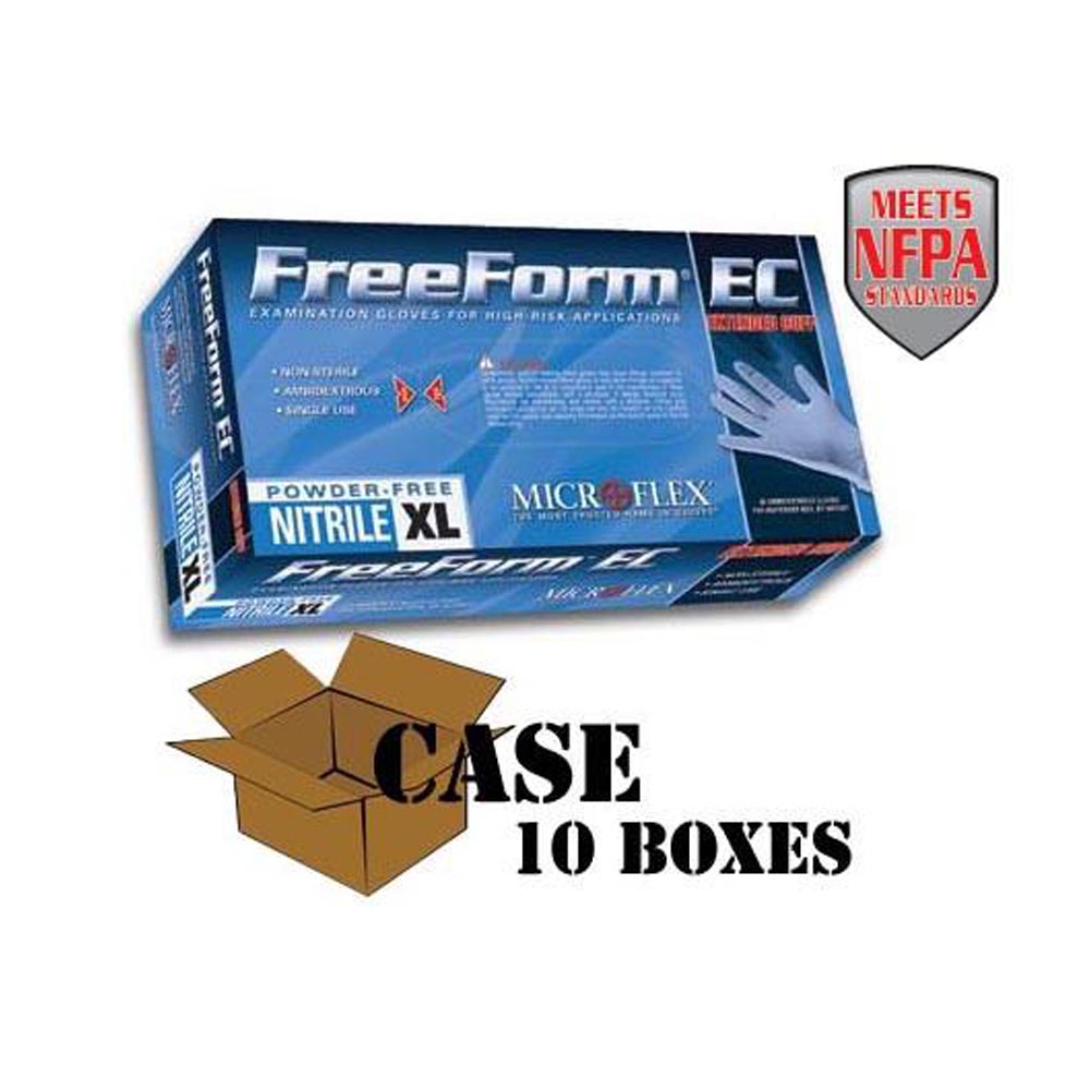 Microflex - FreeForm EC Blue Disposable Nitrile Gloves - Case-eSafety Supplies, Inc