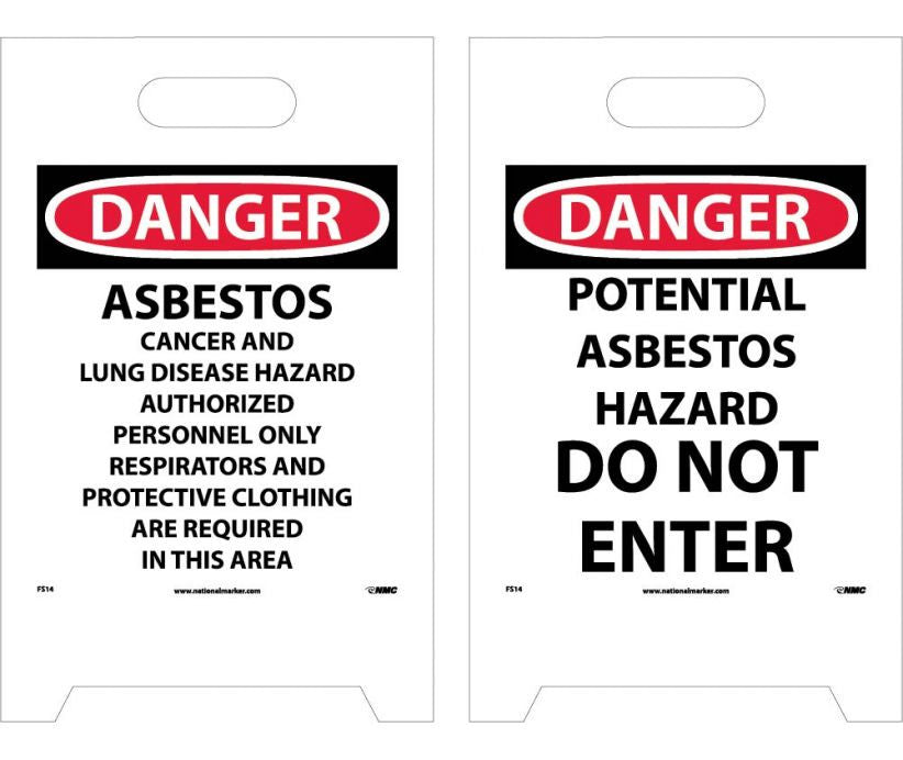 Danger Asbestos Hazard Do Not Enter Double-Sided Floor Sign-eSafety Supplies, Inc