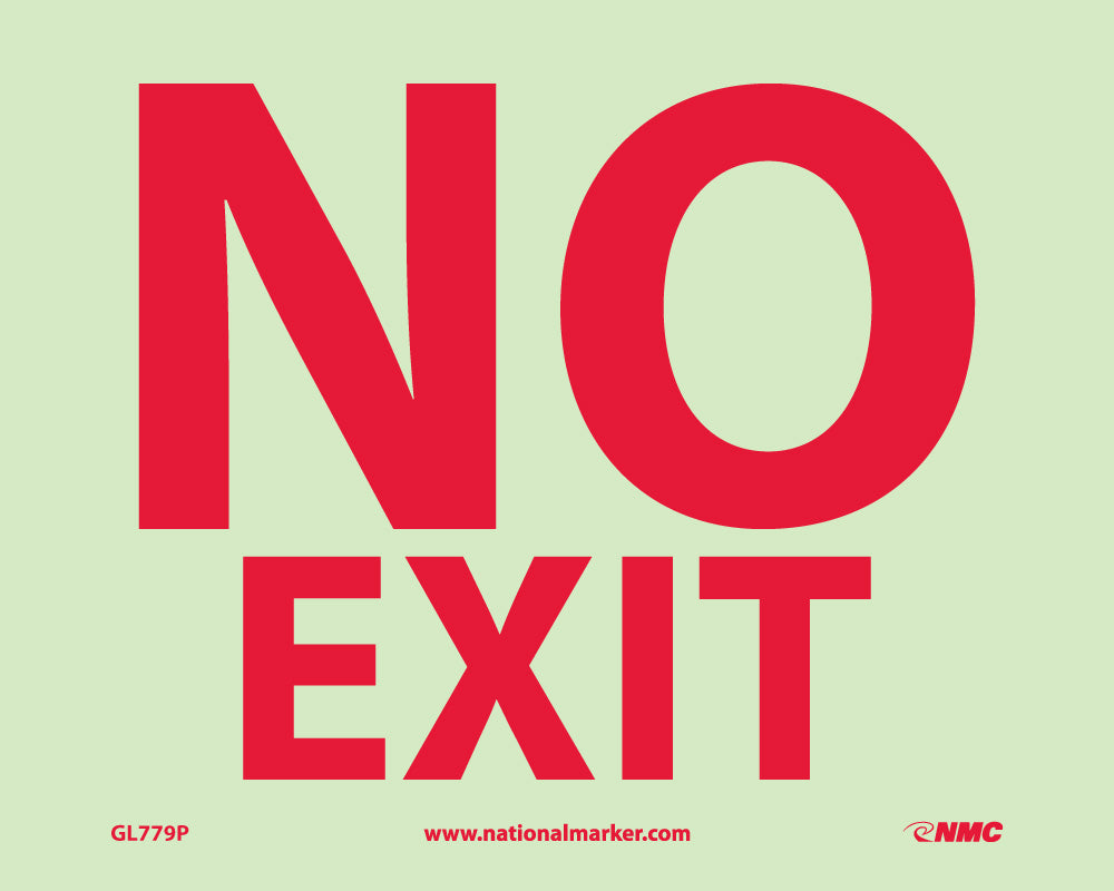 Signs, No Exit, 4X5 Ps Glow - GL779P-eSafety Supplies, Inc
