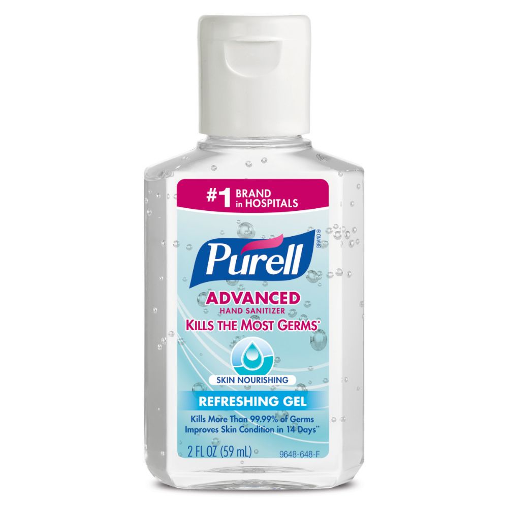 Gojo 2 Ounce Bottle Clear Purell Fragrance-Free Hand Sanitizer (24 Hand Sanitizers - Pack)