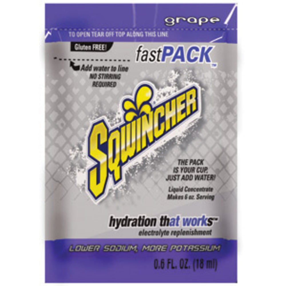 Sqwincher .6 Ounce Fast Pack Liquid Concentrate Pouch Electrolyte Drink (1 Box Electrolyte Drink Pouch - Pack)-eSafety Supplies, Inc