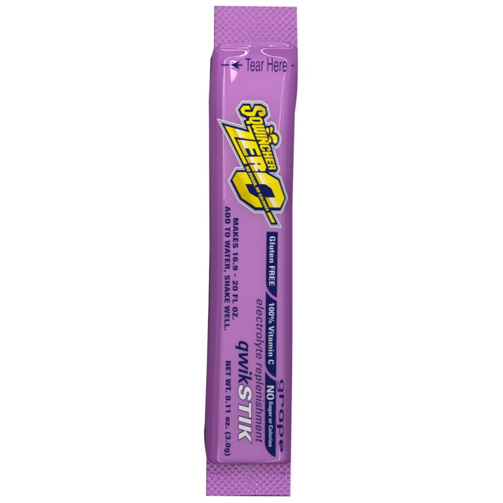 Sqwincher .11 Ounce Qwik Stik ZERO Powder Concentrate Packet Electrolyte Drink-eSafety Supplies, Inc
