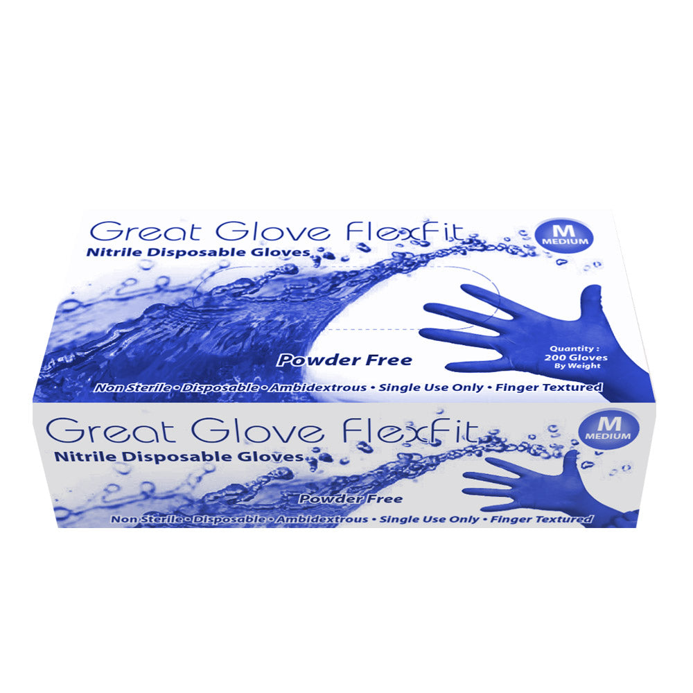 Great Glove - FlexFit Powder-Free Nitrile Disposable Gloves - Case-eSafety Supplies, Inc