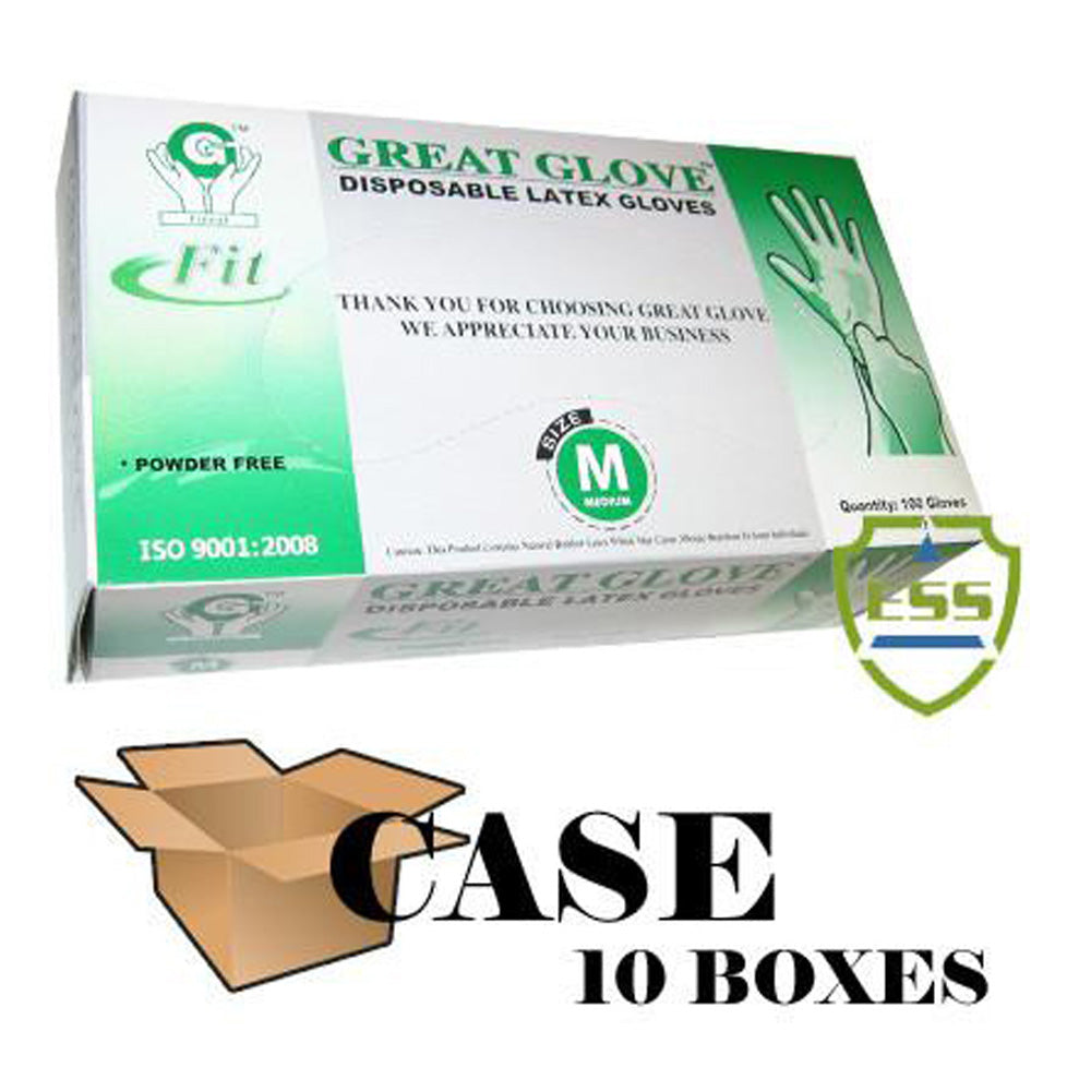 Great Glove - Latex Fit Powder Free Disposable Gloves - Case
