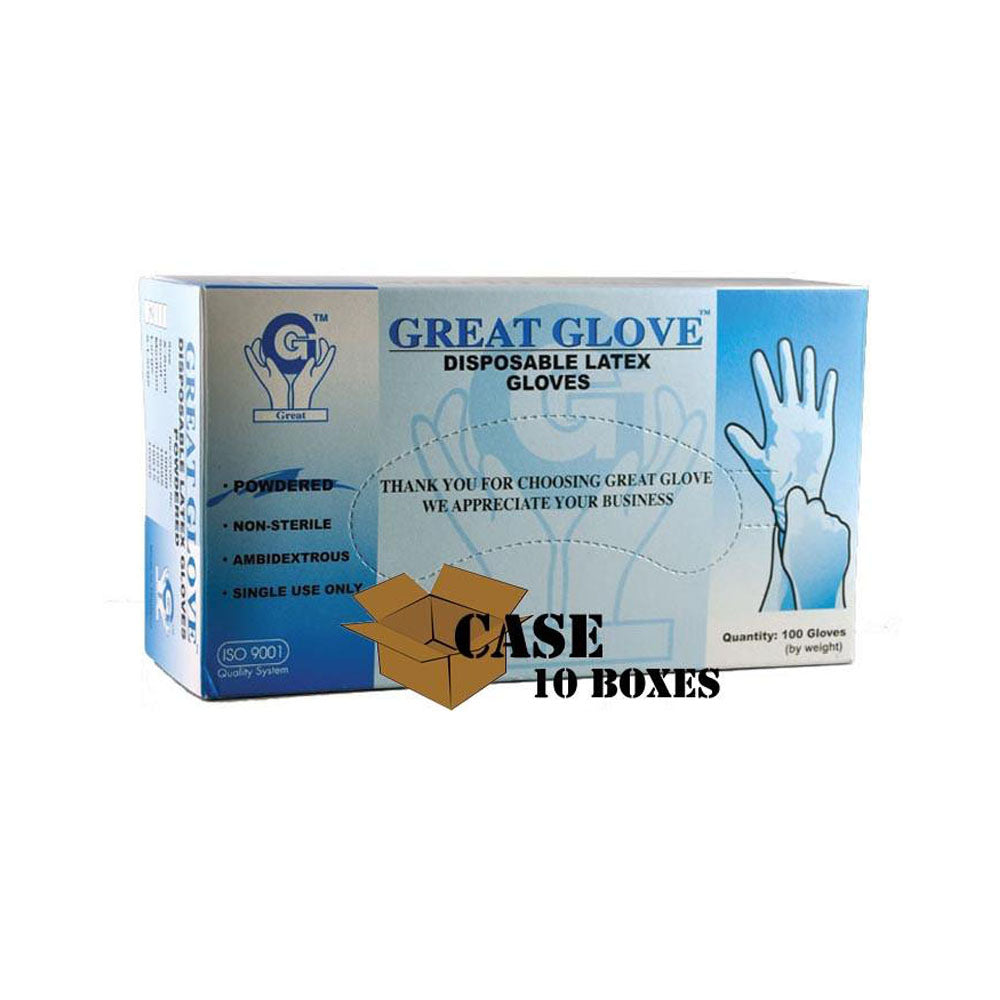 Great Glove - Lightly Powdered Disposable Latex Glove - Case