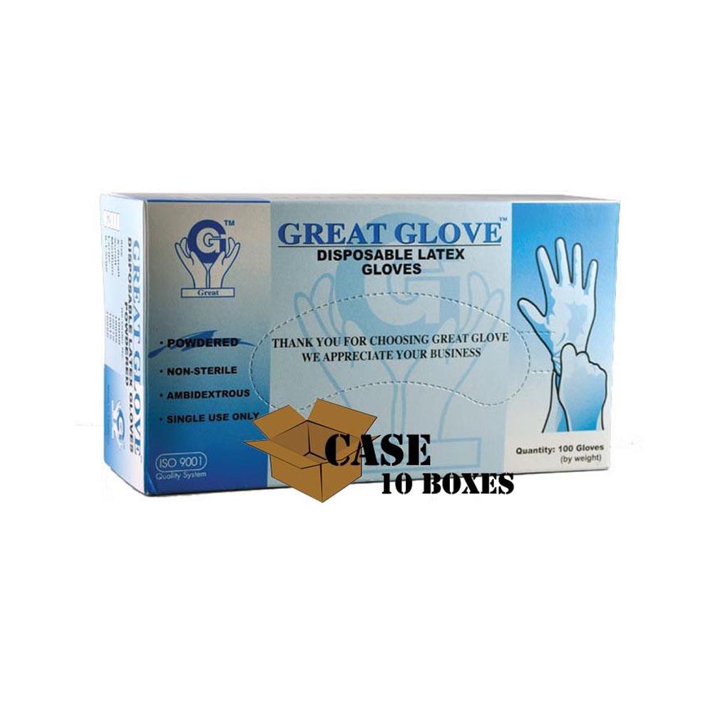 Great Glove - Lightly Powdered Disposable Latex Glove - Case Size Large-eSafety Supplies, Inc