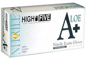 High Five - A+ Aloe Nitrile Exam Glove Size Medium-eSafety Supplies, Inc