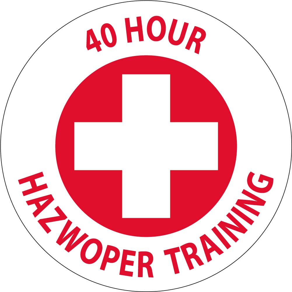 Hard Hat Label, 40 Hour Hazwoper Training, Graphic, 2"Dia. Reflective Ps Vinyl, 25/Pk - HH108R-eSafety Supplies, Inc