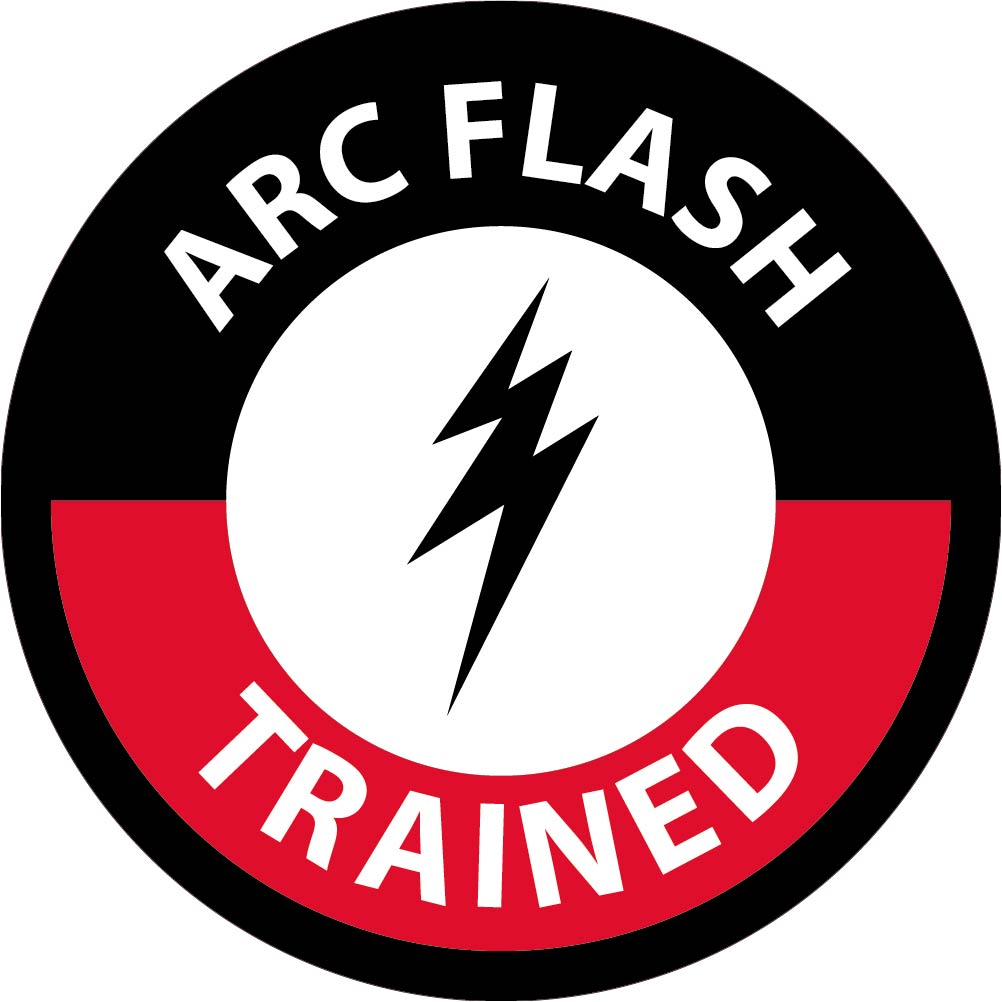 Hard Hat Label, Arc Flash Trained, 2"Dia. Reflective Ps Vinyl, 25/Pk - HH121R-eSafety Supplies, Inc